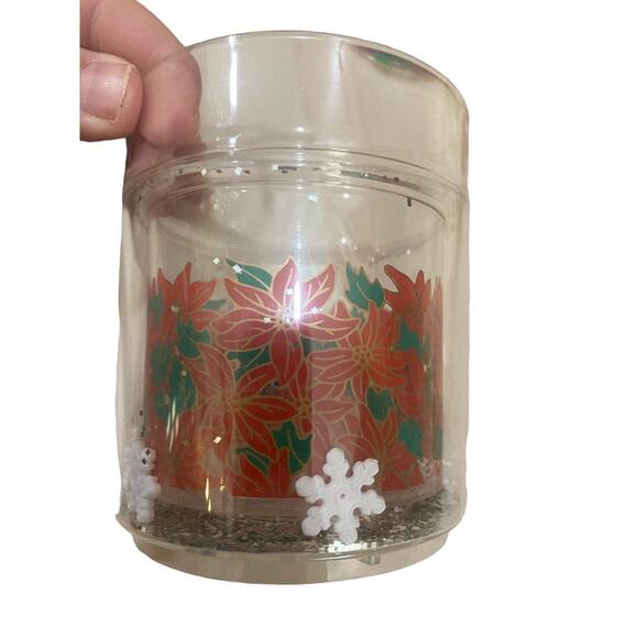 4 Vintage 1990 Acrylic Lowball Floating Christmas Sleigh Leahy Designs Taw - Picture 4 of 7